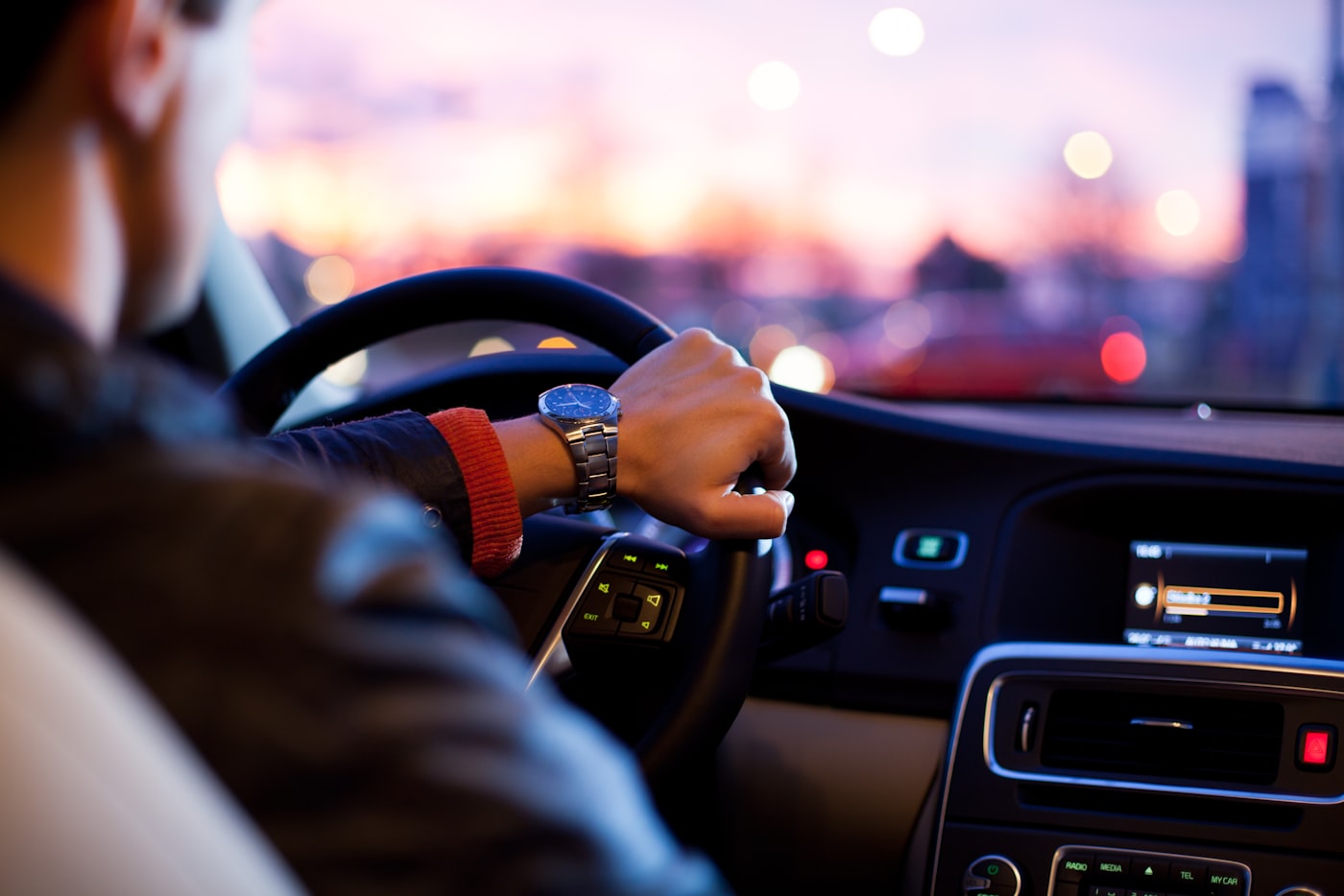 Driver on an open road